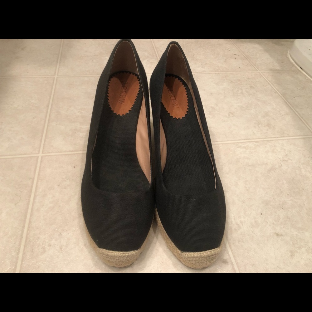 Black J Crew size 9 wedges